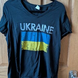 Ukraine Flag Graphic Short Sleeve Tee - Black